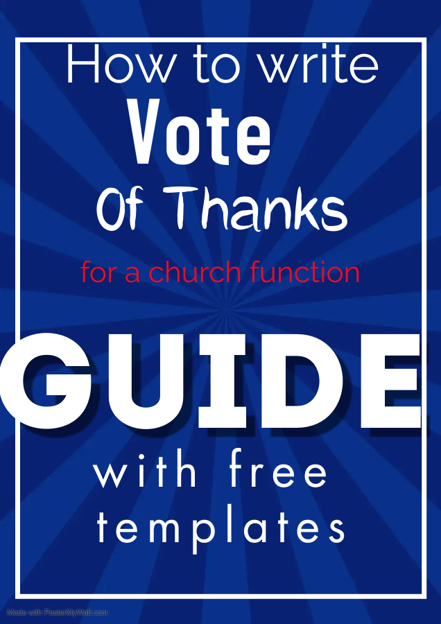 Looking for vote of thanks at a church function sample that can help you during a function at a church