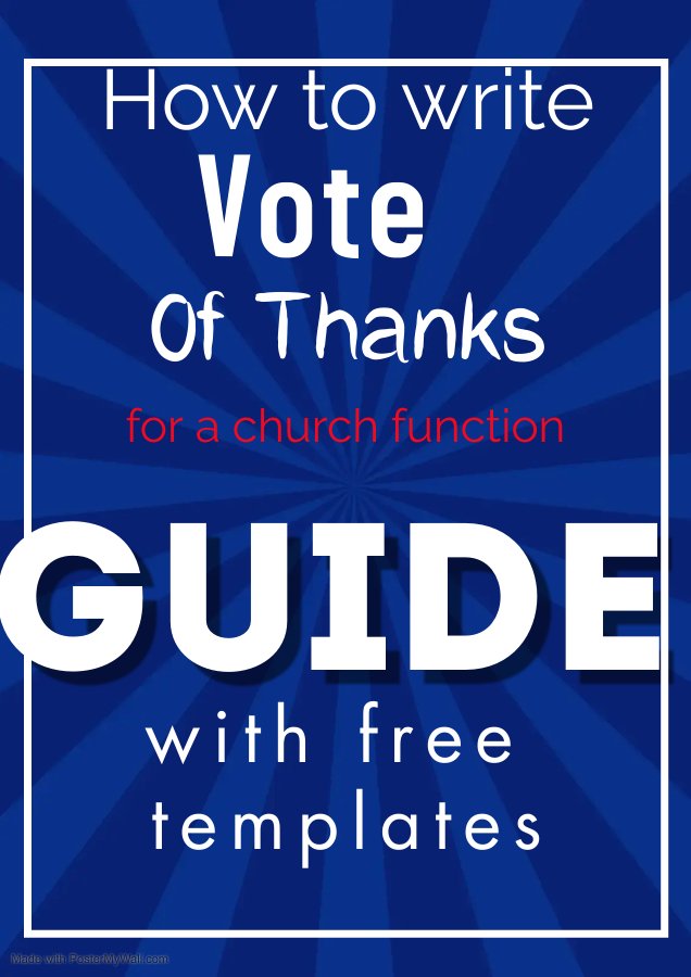 How to write a vote of thanks for a church function